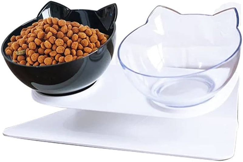 Pet Double Cat Bowl With Raised Stand