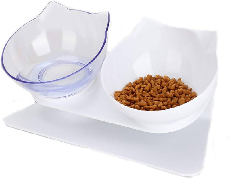 Pet Double Cat Bowl With Raised Stand